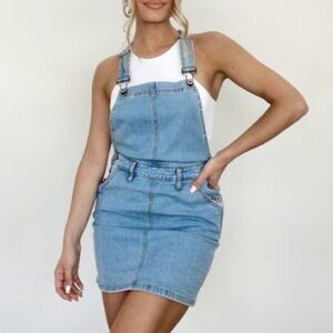 R.marks cotton denim overall mini dress size 29